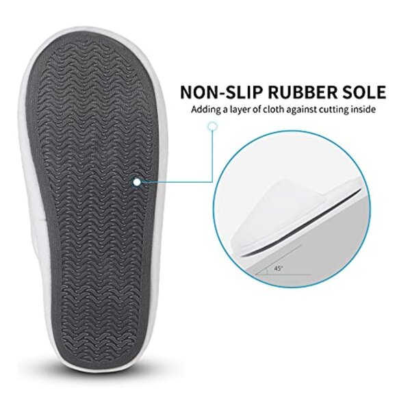 Memory Foam Spa Slippers - Non-Slip Washable Cotton for Travel Hotel - Picture 5 of 8
